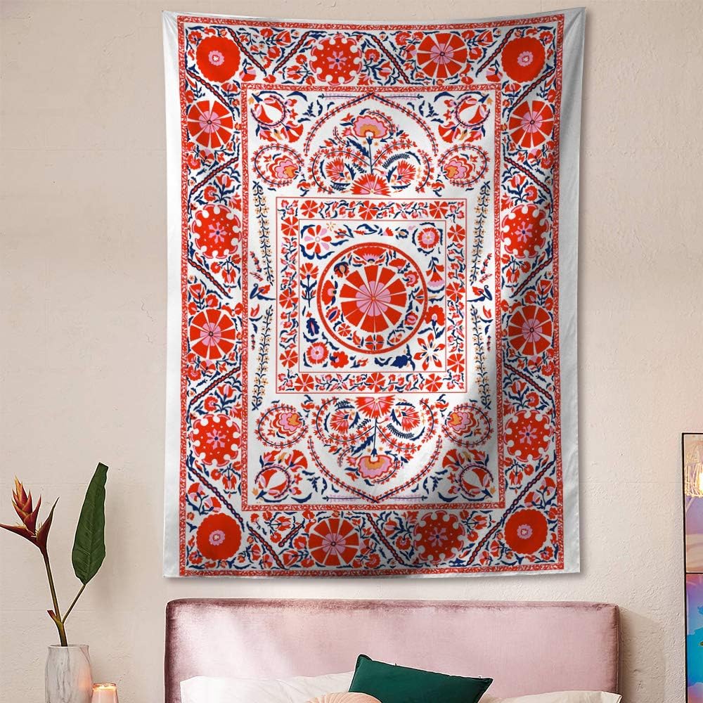 Bohemian Floral Patterned Tapestry Queen Bedspread Dorm Decor Yoga Mat Beach Rugs Towel