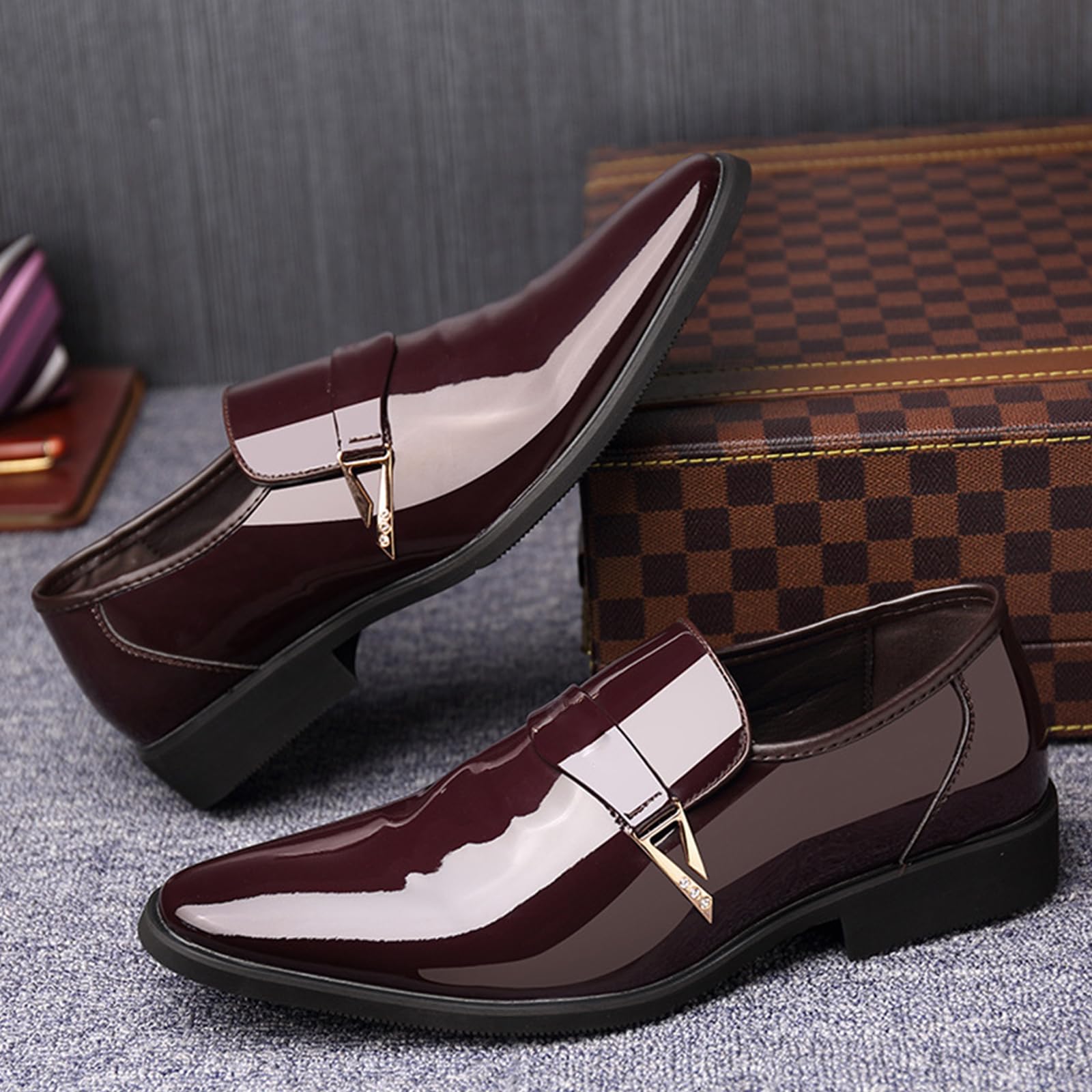 Scarpe da Mocassini da Uomo a Punta Senza Lacci | in pelle, eleganti, antiscivolo, feste, nozze, formali, ufficio, Oxford, feste, all'aperto