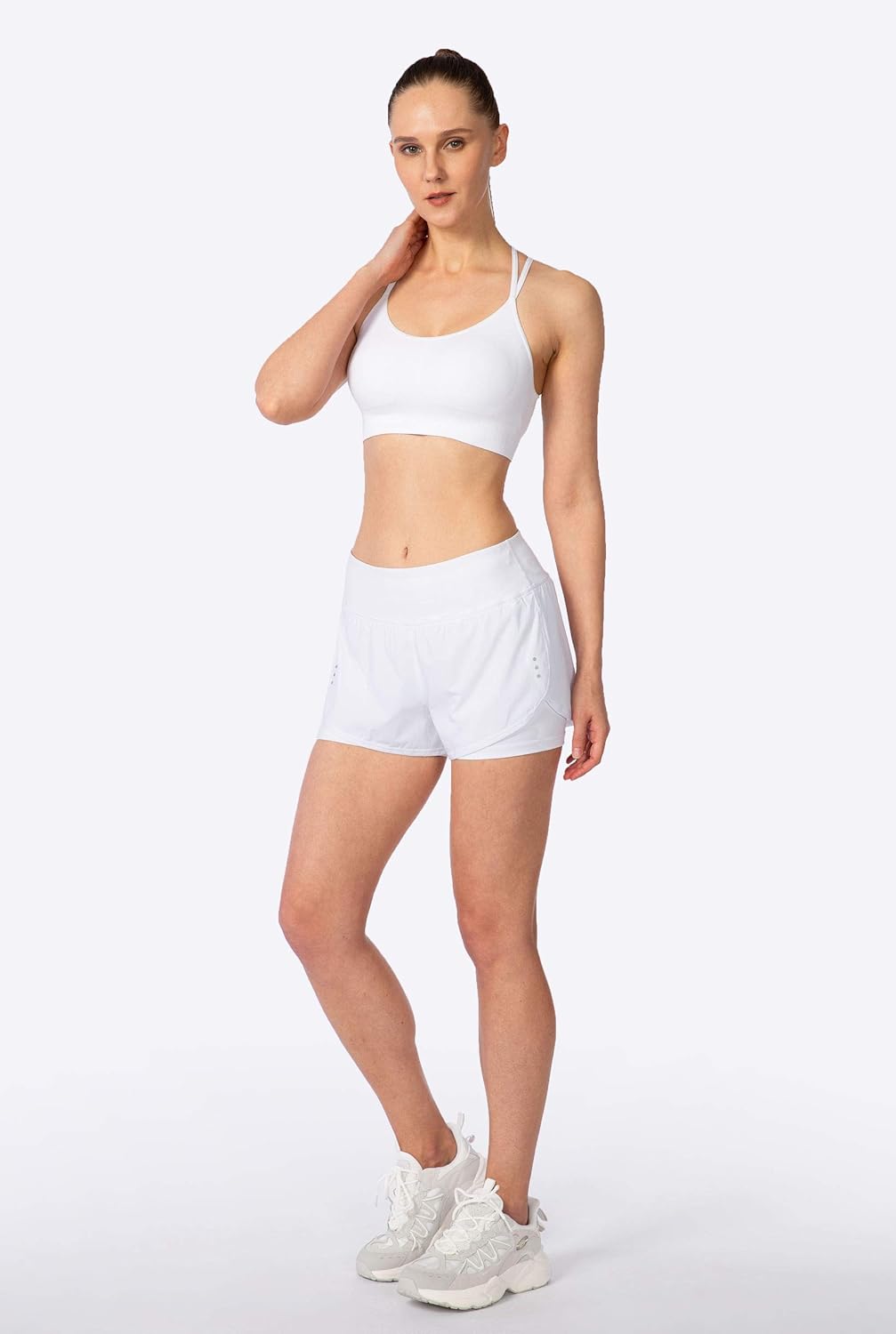 Soothfeel Women's Running Shorts with Zipper Pocket 2 in 1 High Wasited Workout Athletic Gym Yoga Spandex Shorts for Women