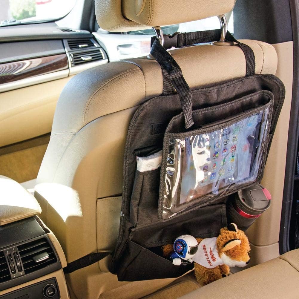 CAR+ Polyester Car Back Seat Organizer with 3 Compartments, Black