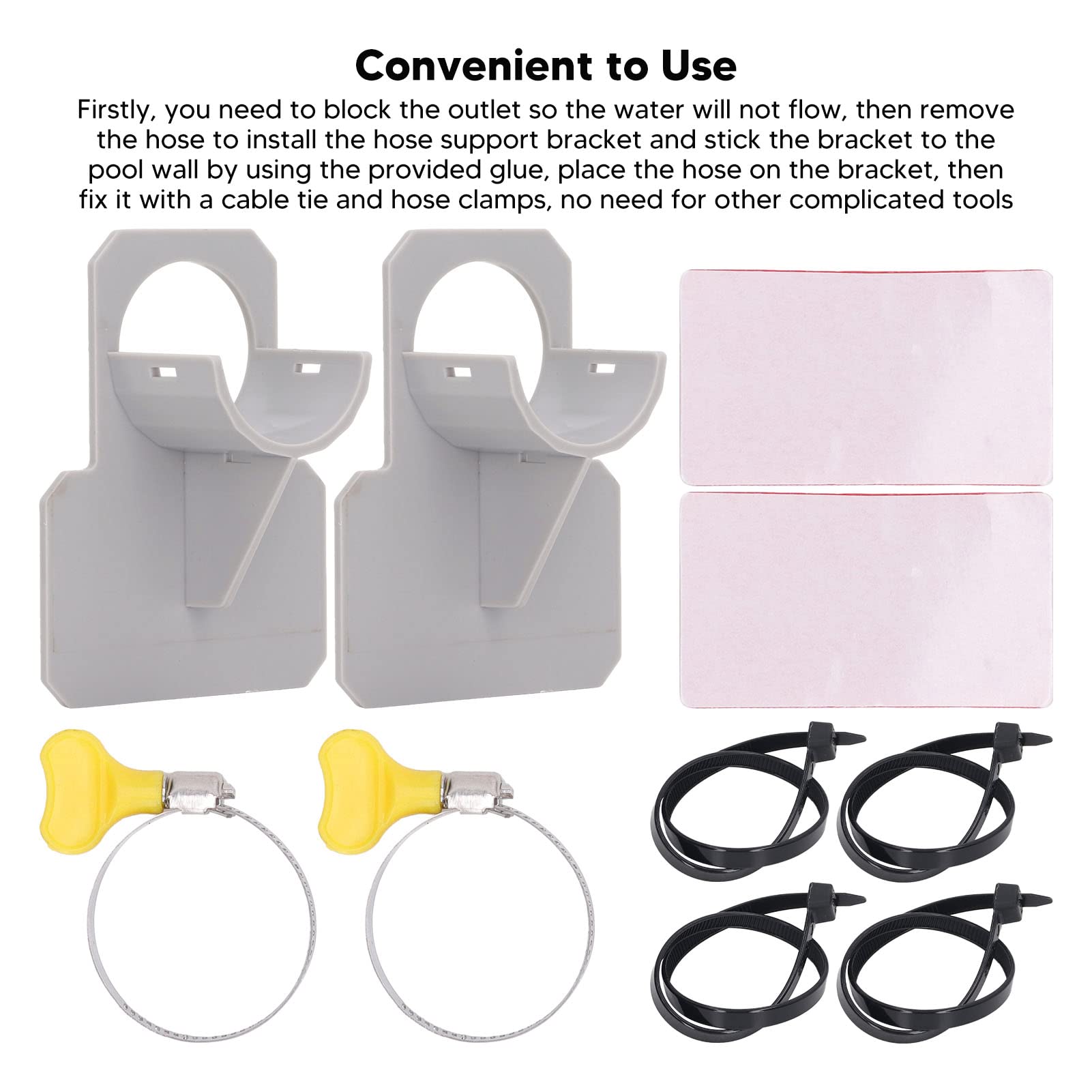 Swimming Pool Pipe Holders, above Ground Swimming Pool Hose Support Brackets with Tape Cable Tie above Ground Pool Accessories for Preventing Pipes Sagging Accessory