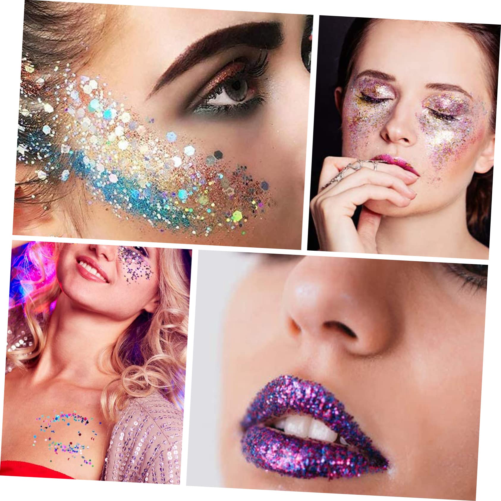MAGICLULU 48 Scatole Glitter Gel Corpo Olografico Sirena Fiocchi Trucco Degli Occhi Ombretto Trucco Ombretto Sirena Paillettes Liquido Corpo Viso Chiodo Paillettes Fai Da Te Chiodo Fluido