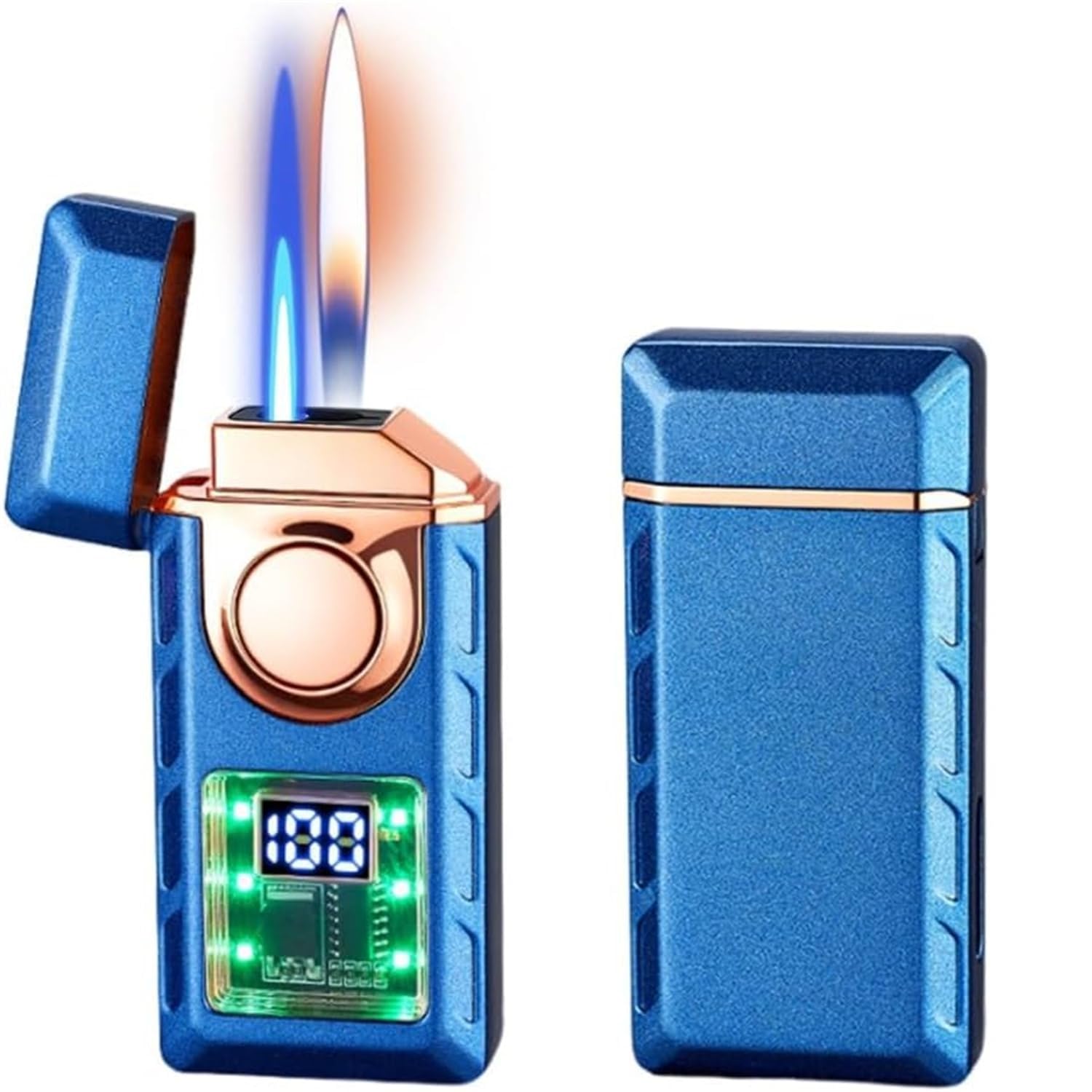 Accendino Multifunzionale A Doppia Fiamma Con Luci Colorate Robusti Accendini Ricaricabili Per Interni Ed Esterni Per Uomo Maschio