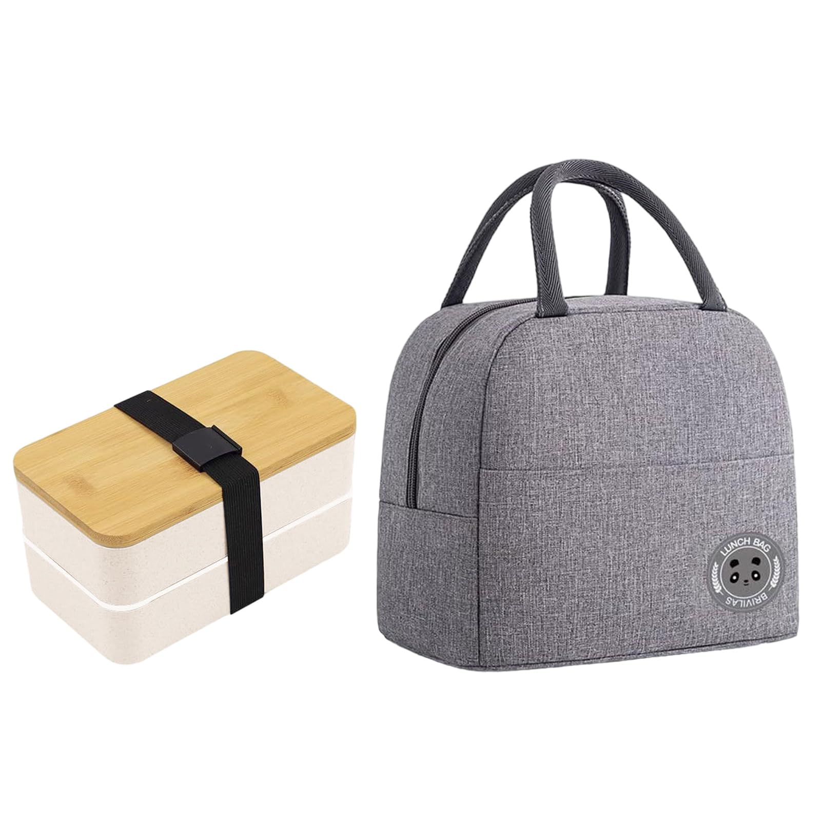 carotoe Partitioned Lunch Storage Box Portable Food Storage Box Lunch Carriers with Thermal Sleeve for Picnics Insulated Bag