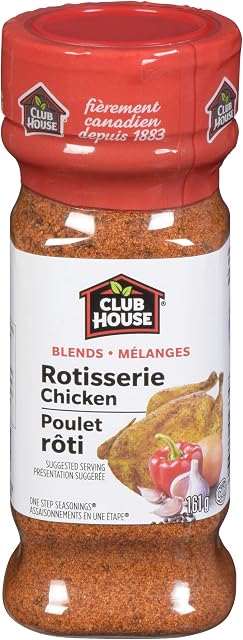 Club House Rotisserie Mélange de signature de poulet, pas de saveur artificielle & Couleurs, casher, mélange d'oignon, épices & Ail, Restaurant classique de qualité Rotisserie Poulet à la maison, 161g
