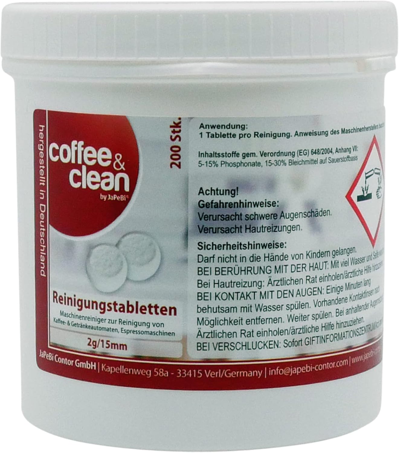 Reinigungstabletten Kaffeereiniger 200 St. á 2g für Kaffeevollautomaten