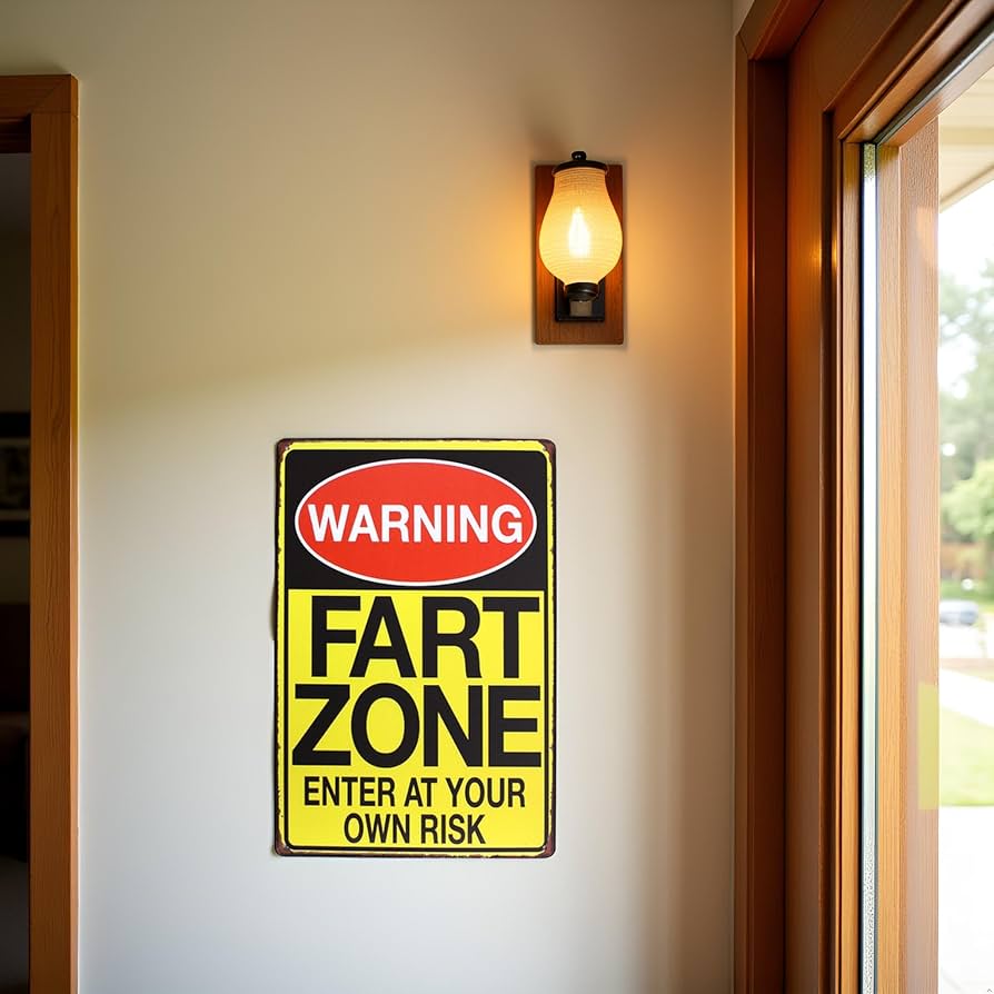Amazon.com: Strosportsandtech Warning Fart Zone Funny Tin Sign Bar