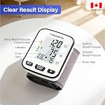 IMGadgets Blood Pressure Monitor (Wrist) - Large HD Backlit Display for Home & Travel, Accurate Heart Rate & Irregular Heartbeat Monitor, 120 Memory records, Health Canada Approved Blood Pressure Machine