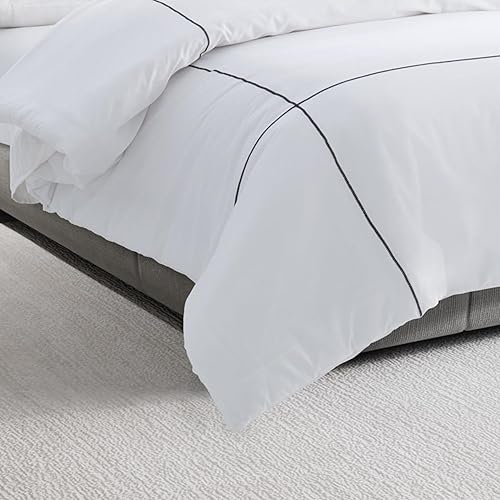 Miniatura 3 de Vera Wang - Juego de edredón King, juego de ropa de cama de satén de algodón de lujo con fundas a juego, artículos esenciales elegantes para la