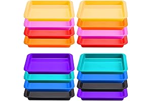 16 Pcs Plastic Craft Trays with Lids for Kids Classroom DIY Project School