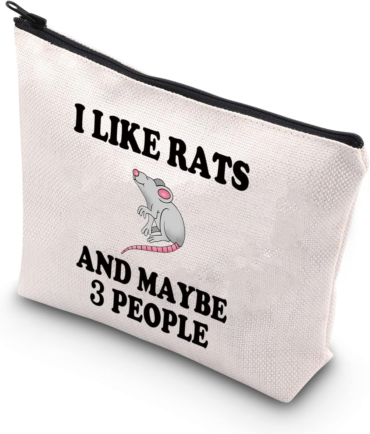 BDPWSS Rat Makeup Bag Rat Lover Gift Rat Owner Gift Crazy Rat Lady Gift For Women I Like Rats And Maybe 3 People Travel Pouch, I Like Rats, Waterproof
