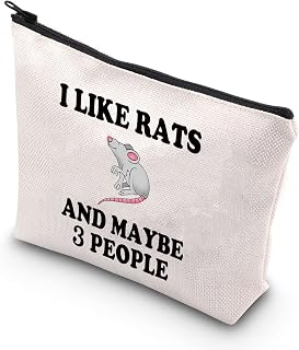 BDPWSS Rat Makeup Bag Rat Lover Gift Rat Owner Gift Crazy Rat Lady Gift For Women I Like Rats And Maybe 3 People Travel Pouch (I Like Rats)