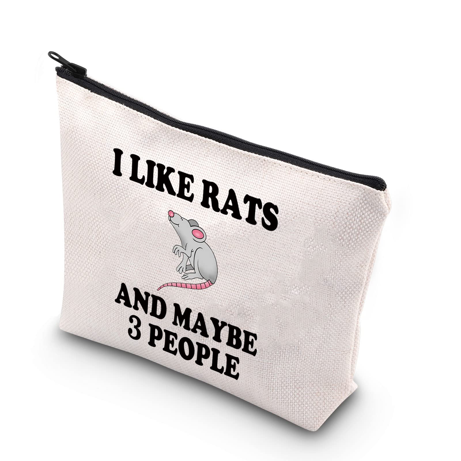 BDPWSS Rat Makeup Bag Rat Lover Gift Rat Owner Gift Crazy Rat Lady Gift For Women I Like Rats And Maybe 3 People Travel Pouch, I Like Rats, Waterproof