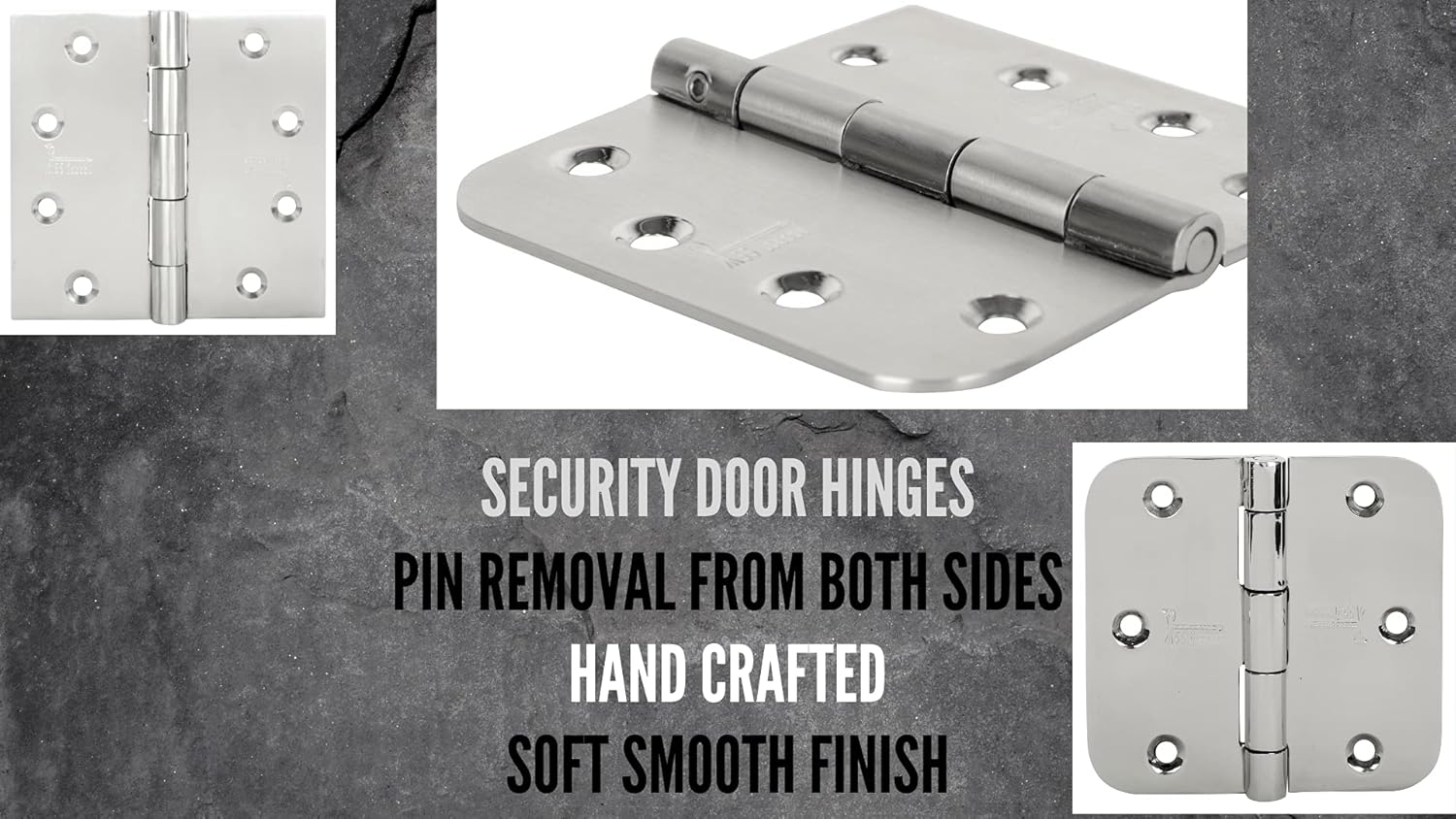 s siskcon 3.5 inch Door Butt Hinges Stainless Steel Set of 3 Mirror 32 Indoor Outdoor Nrp Security pin Lock Residential Commercial Gates 1 inch = 25mm - Pack of 1