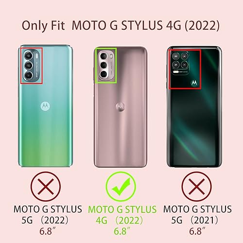 Miniatura 5 de nancheng Funda cuadrada para Motorola Moto G Stylus 4G 2022 con anillo para niñas y mujeres, con correa de soporte, diseño de flores de mandala,