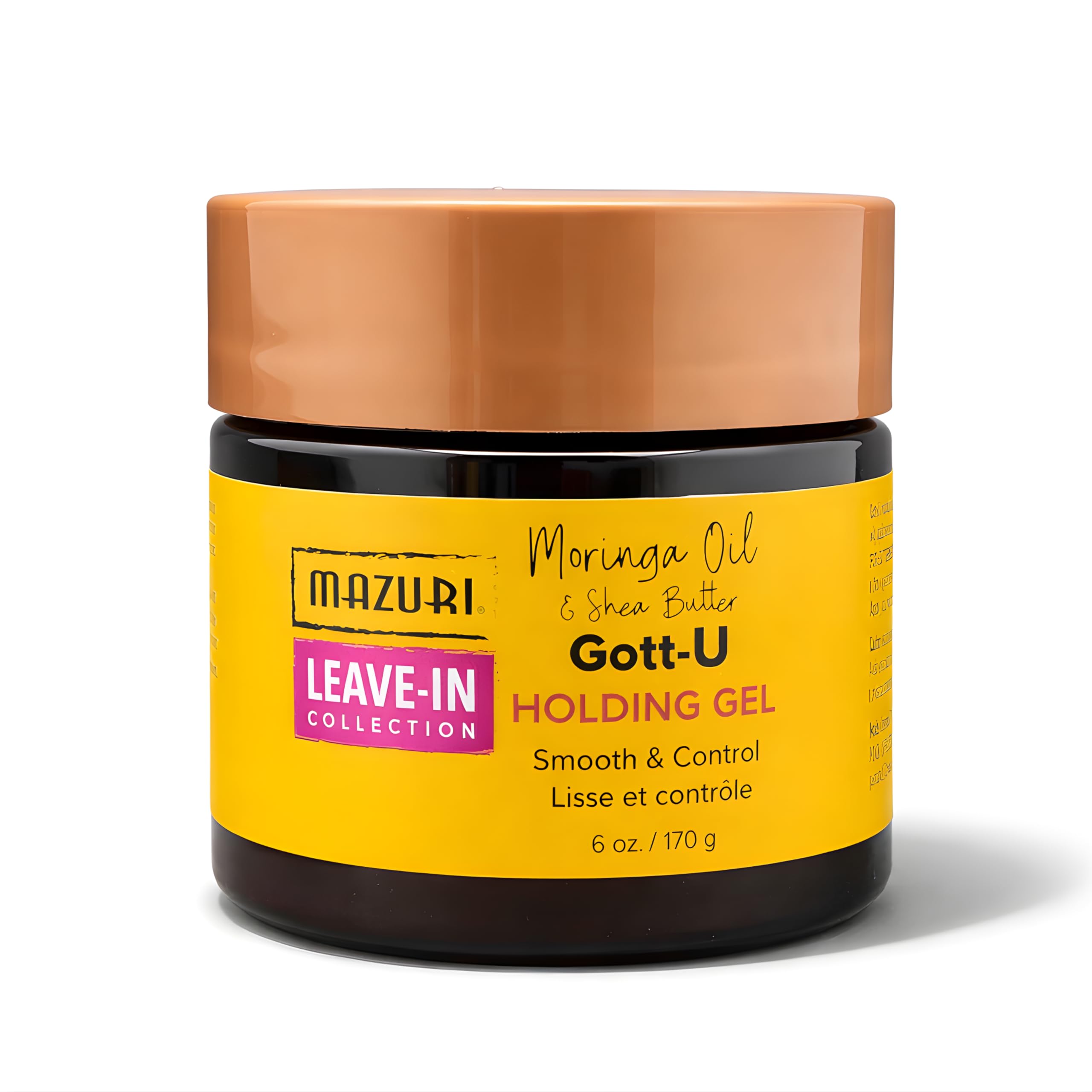 Holding Gel Gott-U Mazuri Leave-In Collection 6 Oz – Moringa Oil & Shea Butter Curl Control Gel for Edges, Wigs & Styling, Lightweight Hold, Frizz Control & Defined Curls Without Flaking