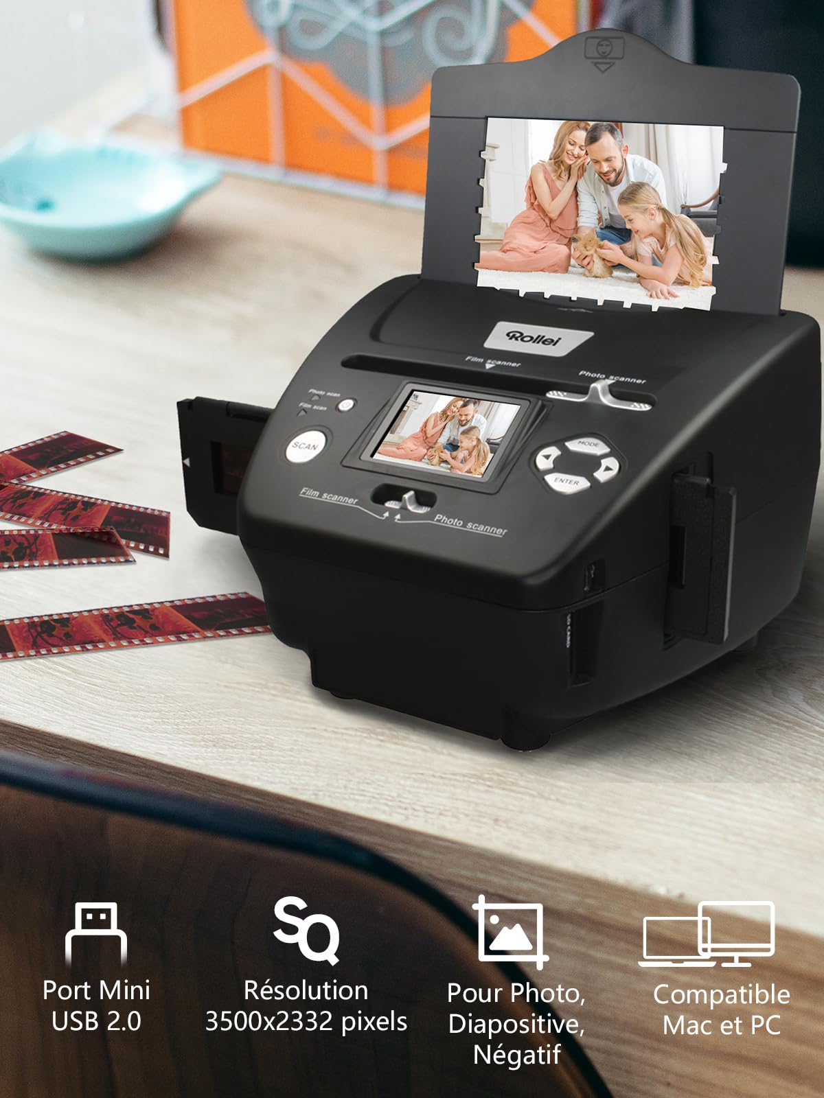 Rollei PDF S 240 SE Scanner Diapositives et Négatifs Photo, Visionneuse Lecteur Numerisation Diapo 35mm/135, Convertisseur Photos Haute Definition, Scanner-Diapositives-Négatifs-Photo-Visionneuse