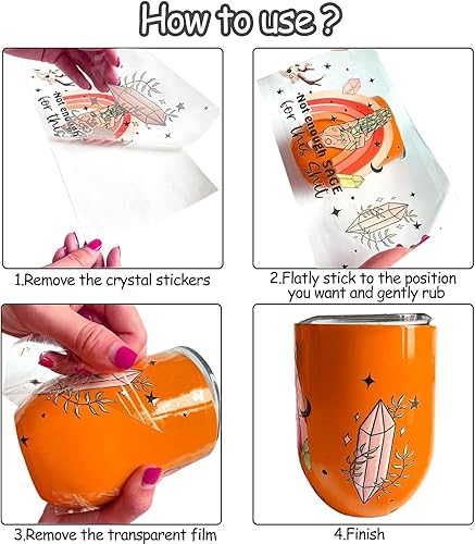 Miniatura 6 de GRIART Transferencia de vaso UV DTF para vidrio, 10 hojas de calcomanías de transferencia de vasos de dibujos animados para manualidades,