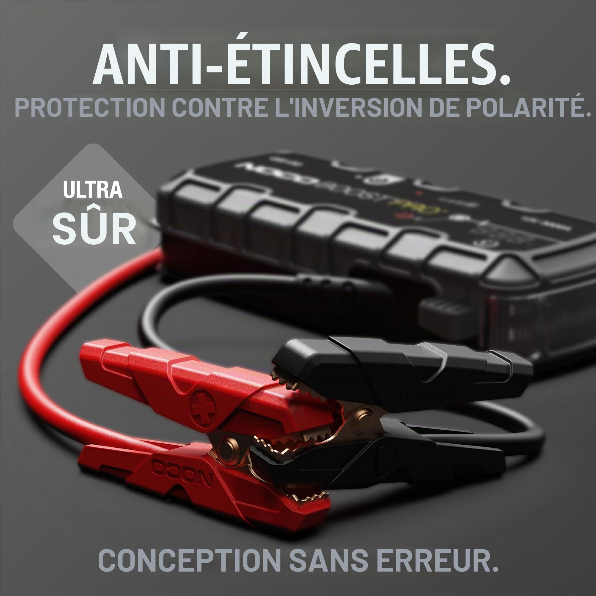 NOCO Boost GB150: Booster Batterie UltraSafe 3000A – Démarreur Lithium 12V Portable avec Powerbank et Chargeur USB – pour Moteurs Essence 9,0L et Diesel 7,0L