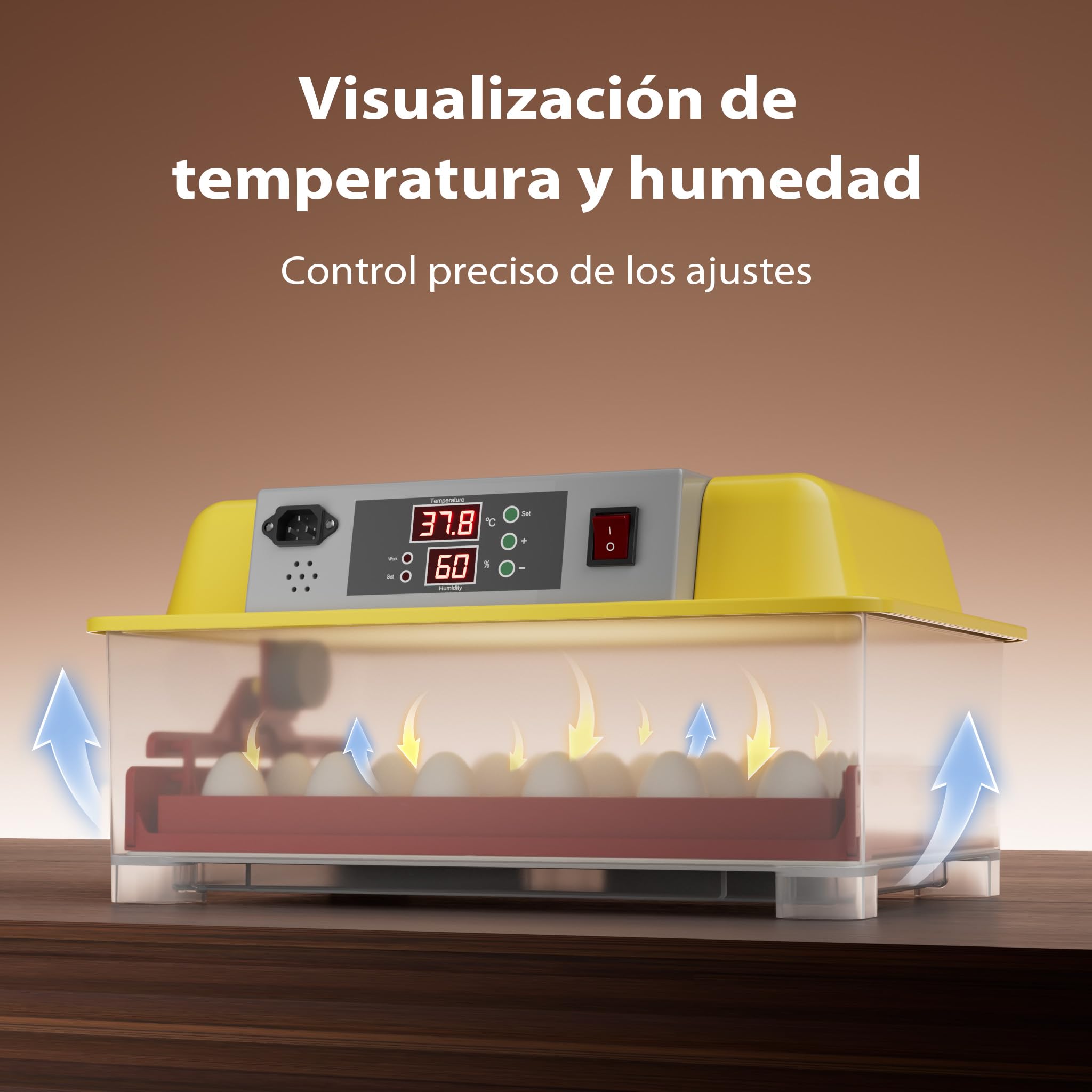 Incubadora automática capacidad para 24 huevos, Incubación Cría Aves de corral Pollos Patos Granja