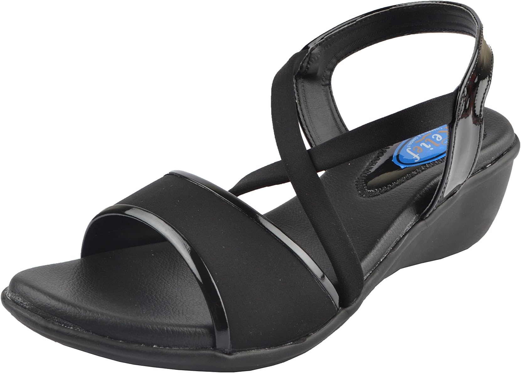 RELIEFGVR 715 MEDIUM HEEL BLACK SANDLE