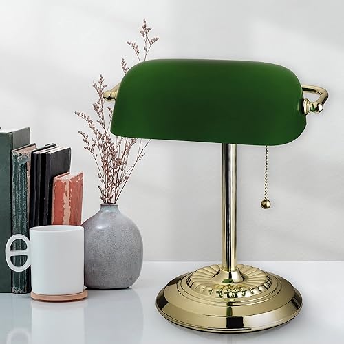 Miniatura 6 de Catalina Lighting Lámpara de escritorio tradicional, bronce aceitado, hogar inteligente capaz para oficina en casa, dormitorio, apartamento, con