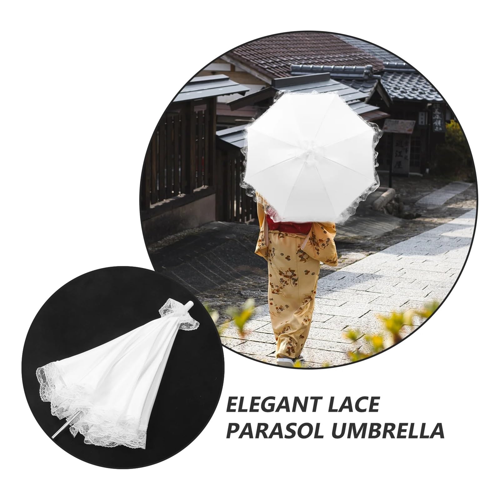 Koronkowa parasolka, Koronkowy Parasol Ślubny Fotografia Prop Biały 78x70cm