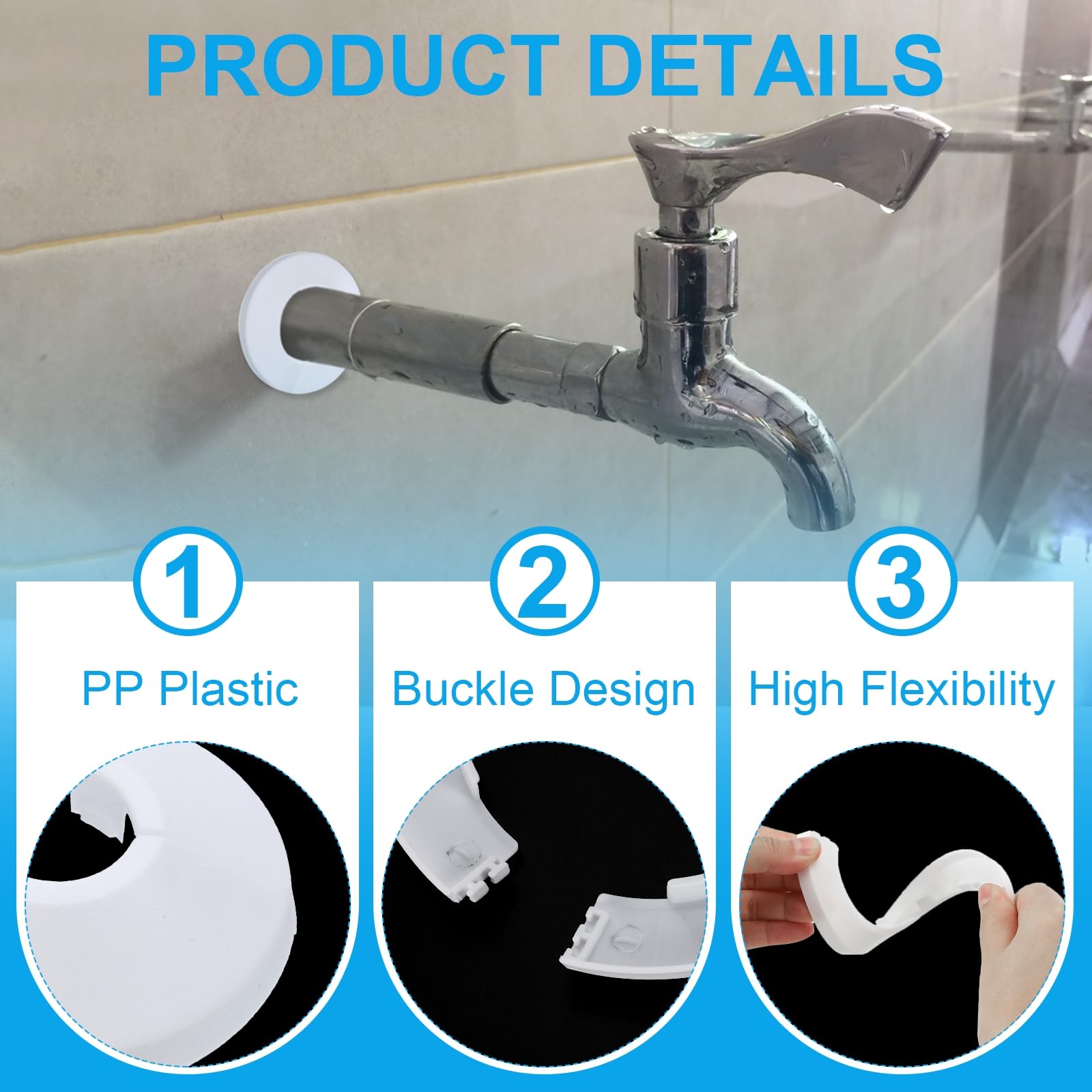 PATIKIL Water Pipe Cover Decoration Fit 2.95"/75mm - Image 4