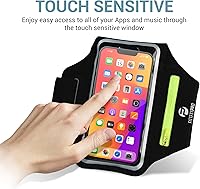 Vista 5 de Fittest Pro Brazalete para correr con bolsillo para AirPods, resistente al agua para iPhone 16, 15, 14, 13 Pro Max, Galaxy S25 S24 S23, se adapta a
