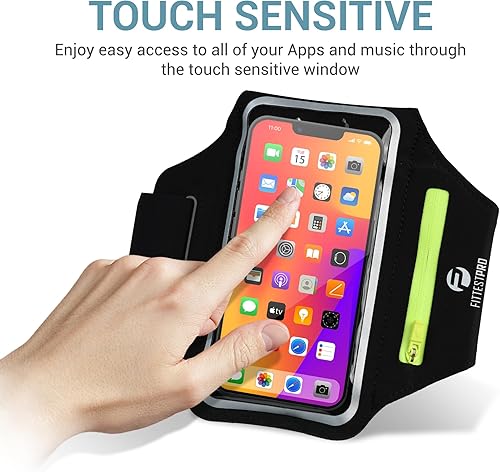 Miniatura 5 de Fittest Pro Brazalete para correr con bolsillo para AirPods, resistente al agua para iPhone 16, 15, 14, 13 Pro Max, Galaxy S25 S24 S23, se adapta a