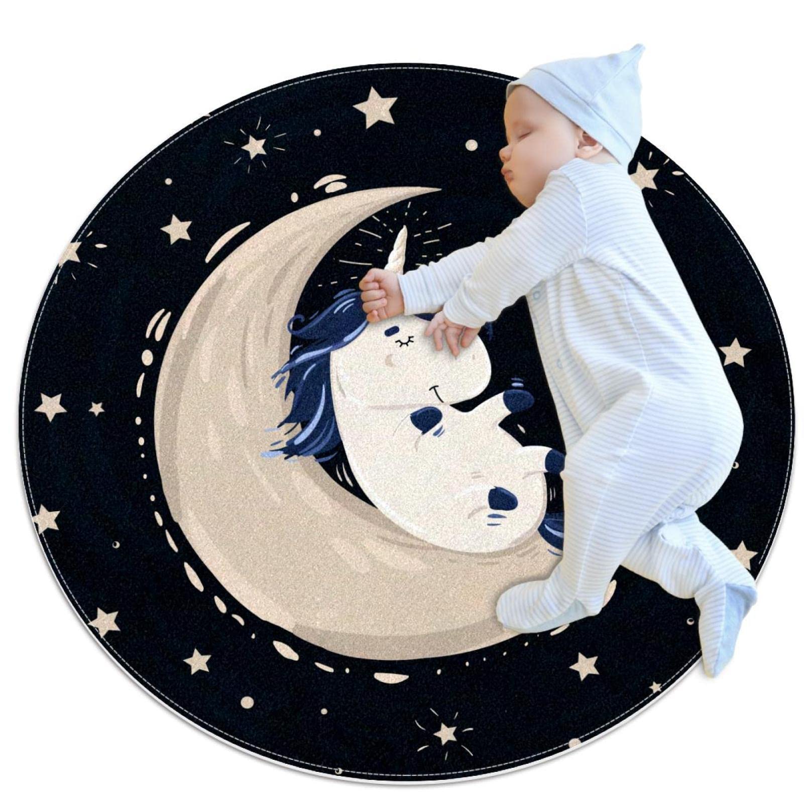 Tapis salle de bain licorne rond pour décorer une chambre d'enfant