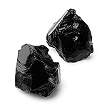 QINJIEJIE 2PCS Black Obsidian Raw Crystals 1.8-2.2 Natural Healing Stones Rough Crystal Rocks for Tumbling Cabbing Polishing Fountain Rocks Handmade DIY Decoration Gifts