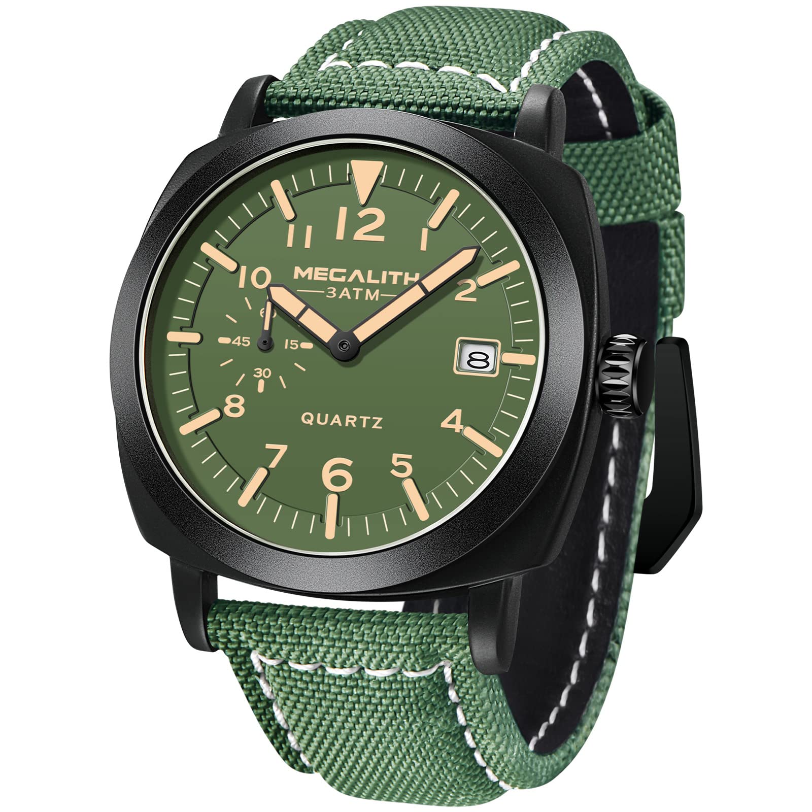 MEGALITH Herren Uhr Wasserdicht Armbanduhr: Sport Militär Großes Zifferblatt Männeruhr - Analog Quarz Mode Business Geschenke für Männer