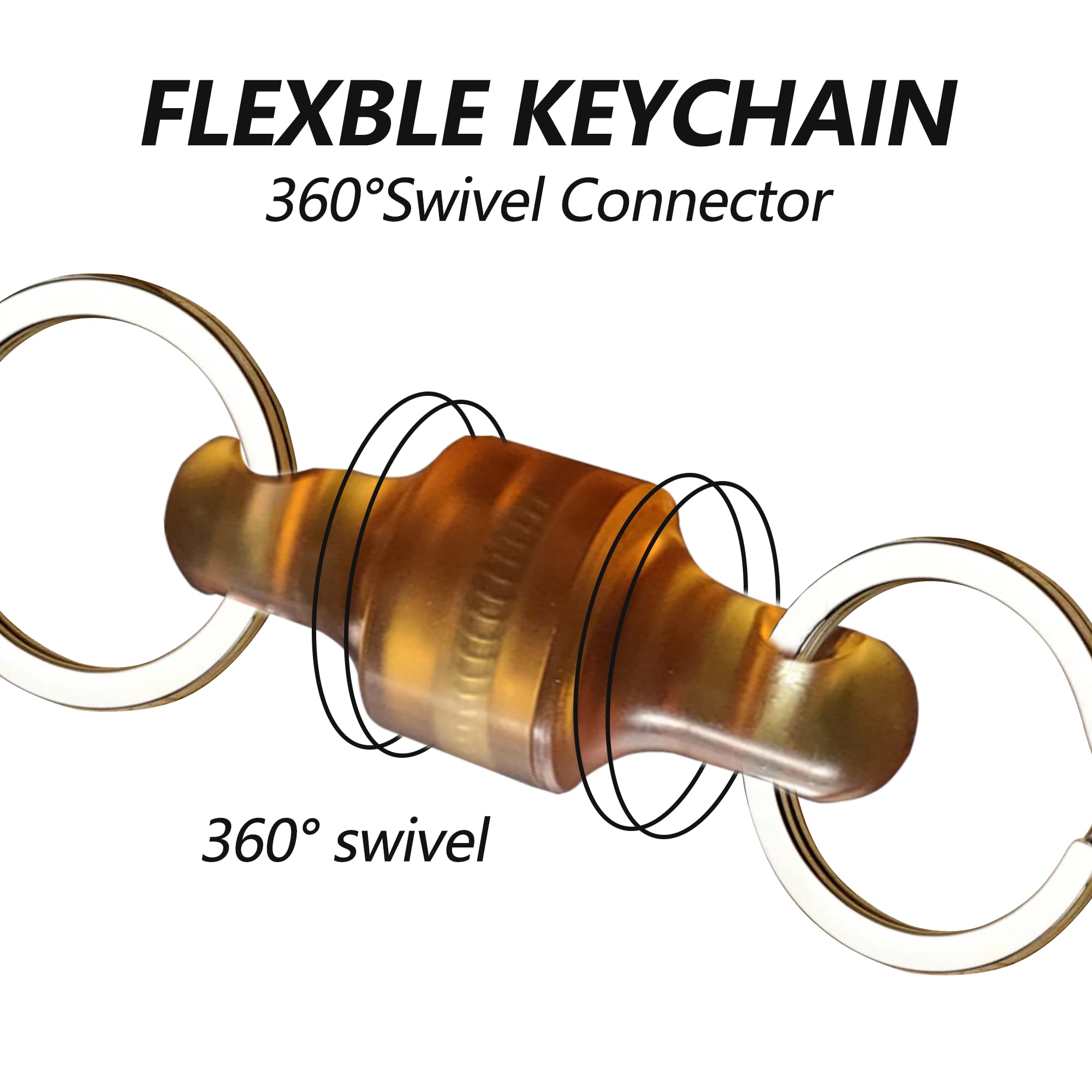 WANERSEN 2pcs Quick Release EDC Keychain, Secure and Stylish Pull Key Ring Apart Detachable Keychain, Amber PEI Resin