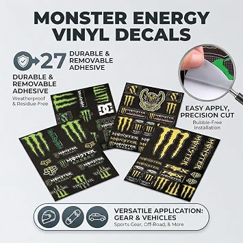 4 Pcs Dynamic Claw Graphic Vinyl Stickers, for Motorcycles, Helmets, Bikes, Skateboards, Cars & Off-Road Vehicles – Durable, Easy Apply, Residue-Free Decals