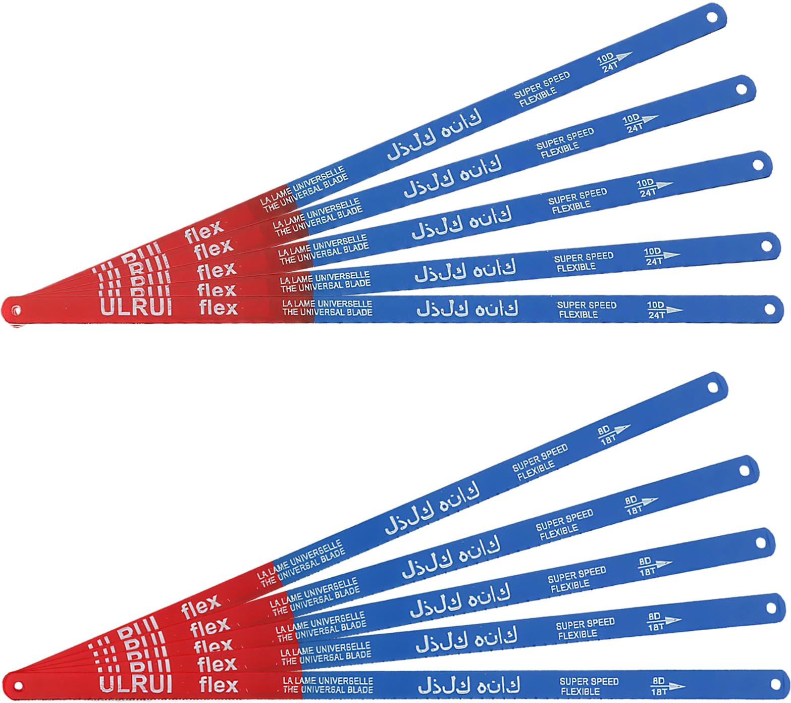 Hocklliy 10 Pcs Hacksaw Blades, 300mm Hacksaw Blades for Metal Cutting, High Carbon Steel Replacement Blade for Metal Wood PVC, 18T & 24T