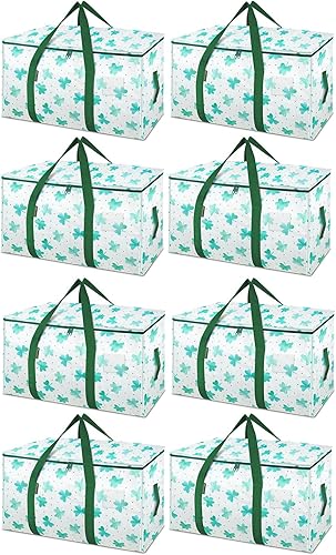 Vista 53 de BALEINE Paquete de 8 bolsas de mudanza de gran tamaño con asas reforzadas, bolsa de almacenamiento resistente para ropa, suministros de mudanza