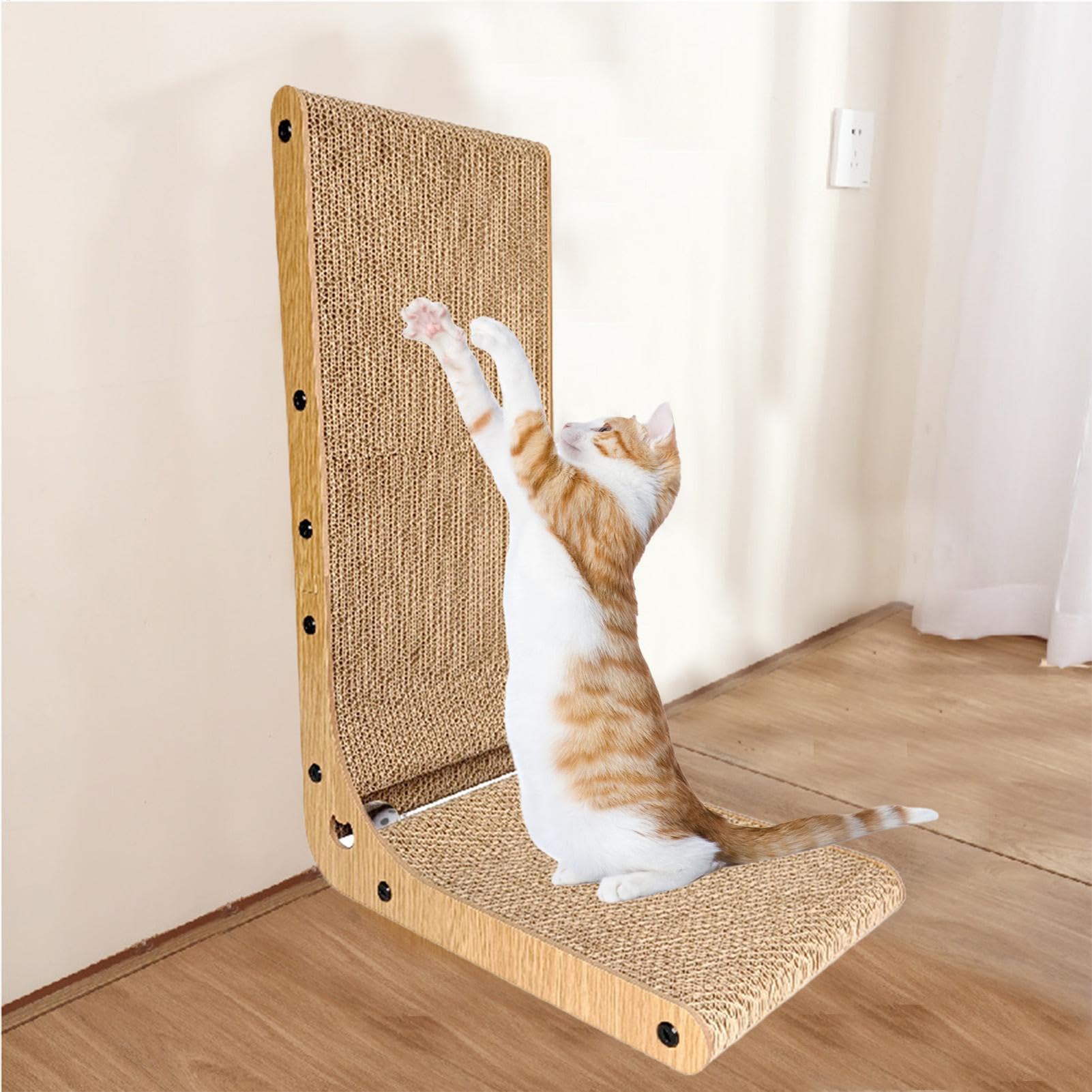 Cartón rascador para Gatos, cartón rascador en Forma de L, Accesorios para