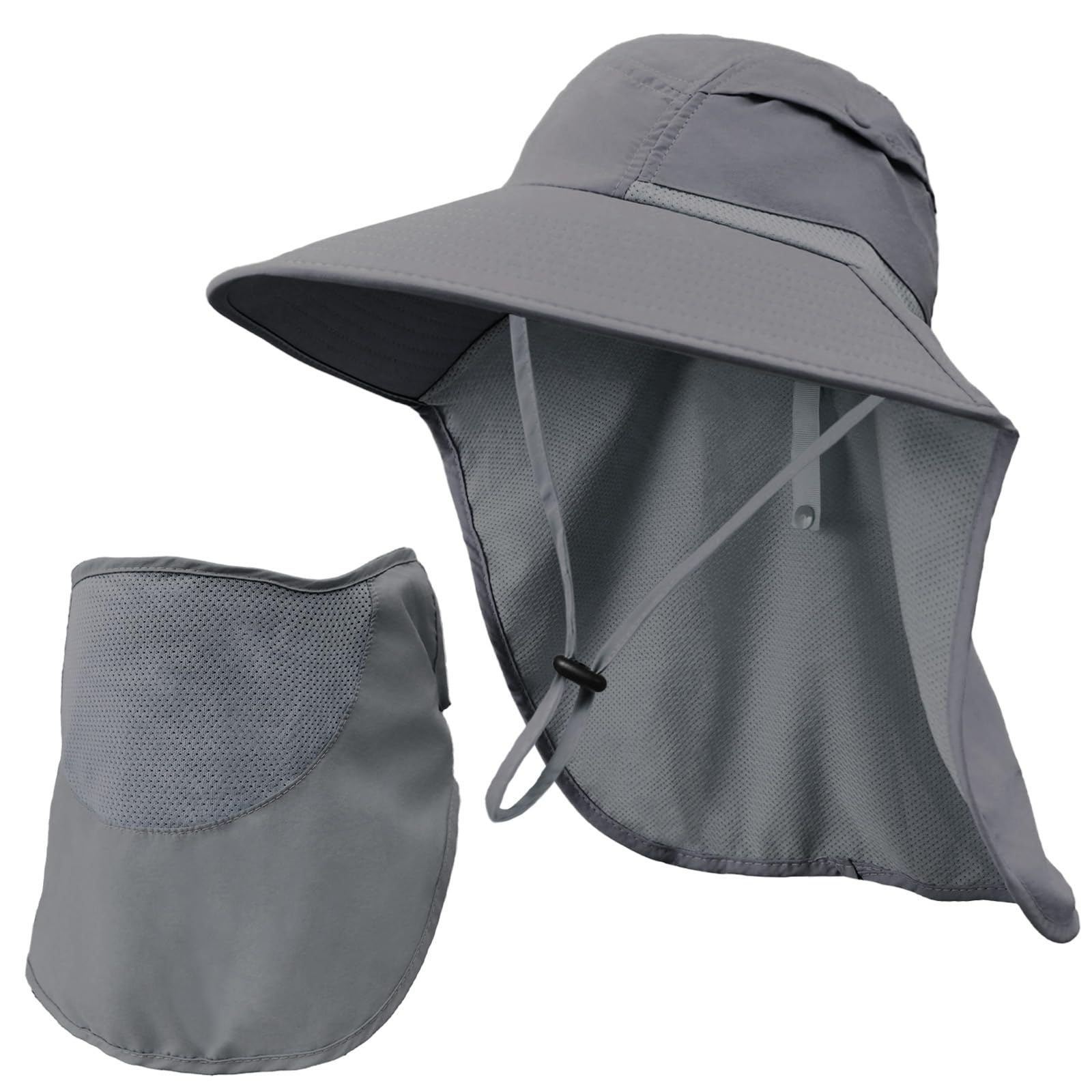 Rosoz Chapeau de pêcheur UPF 50+ - Vêtement safari - Pour homme - Amovible - Bord large - Chapeau de randonnée - Chapeau de pêche pour homme et femme