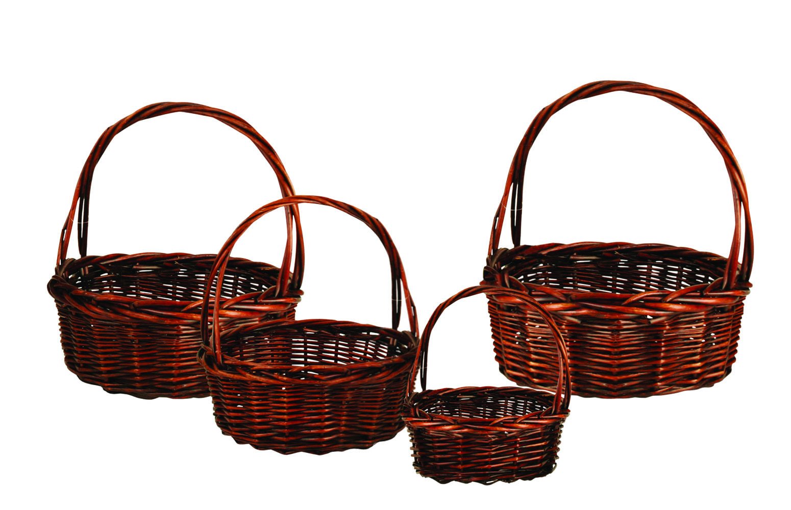 Wald Imports Brown Willow Decorative Nesting Storage Baskets, Set of 4
