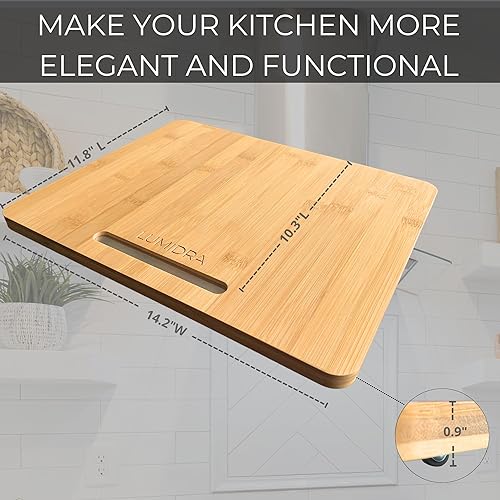 Miniatura 2 de Deslizador de electrodomésticos de bambú, bandeja deslizante para cafetera, bandeja rodante para encimera de cocina, bandeja deslizante para