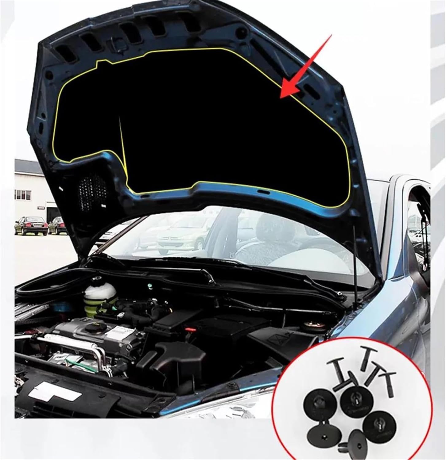 Car Engine Hood Sound Heat, Heat Insulation Pad, for Peugeot, for 206 1999~2016 2000 2001 2002 Car Front Hood Engine Sound Heat Insulation Cotton Pad Soundproof Mat Cover Accessories