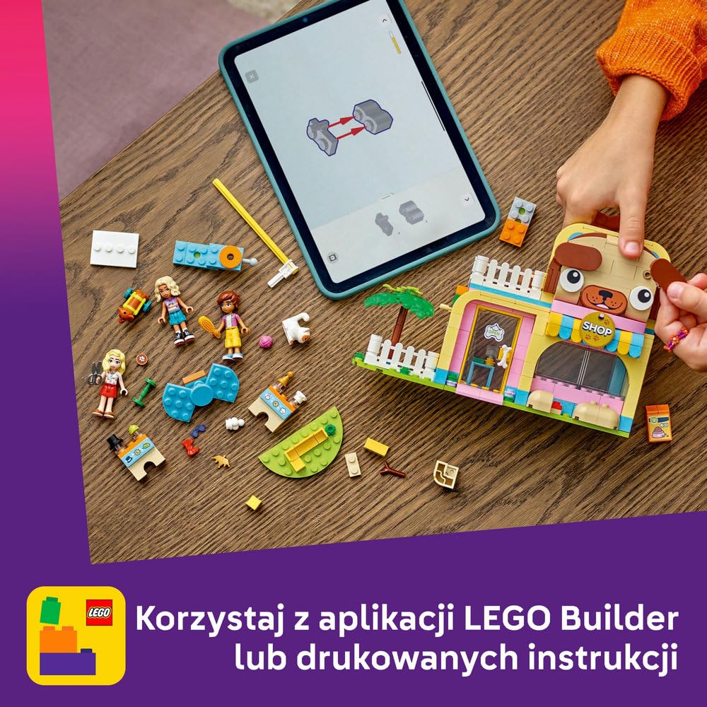 LEGO Friends Sklep z akcesoriami dla zwierząt 42650 | Akcesoria dla zwierząt, zabawa w sklep, prezent dla dziewczynki i chłopca 6+, 375 elementów