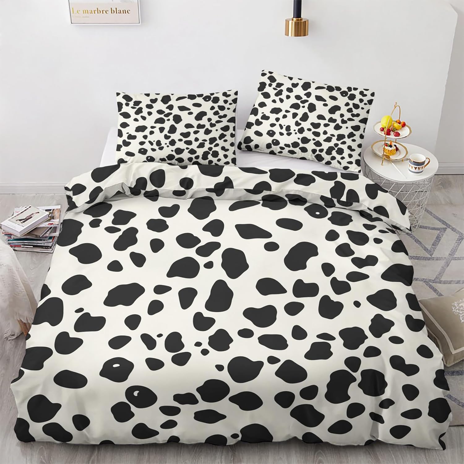 FJWXCBD Cow Print Bedding California King Duvet Cover Set 3