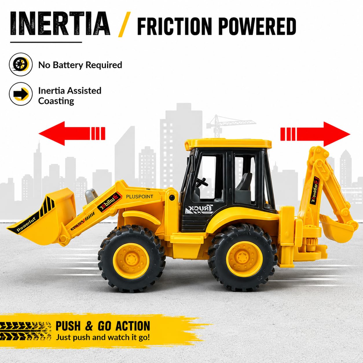 JCB Bulldozer Excavator Toy - Kids Construction Vehicle -3 JCB Bulldozer Excavator Toy - Kids Construction Vehicle -3