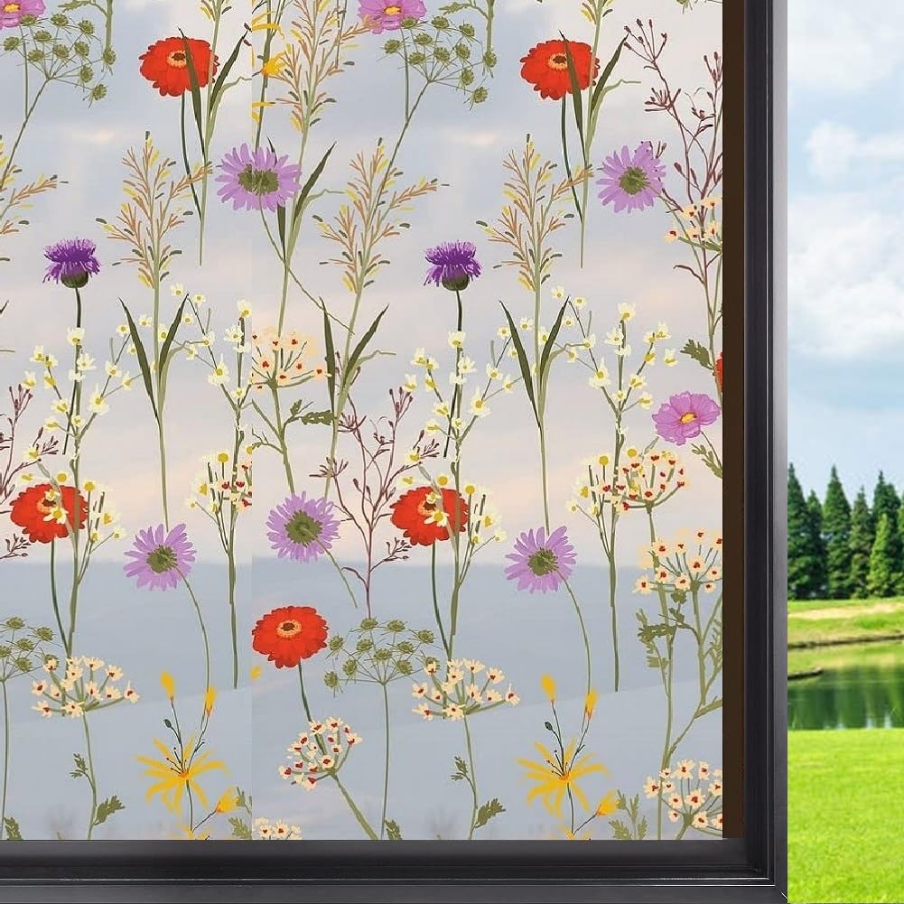 Colormate Vinyl Frosted Window Self Adhesive Privacy Glass Film for Window Glass| Decorative Window Floral Sticker Wallpaper Vinyl Sheet for Glass Door, Bathroom, Home, Window. (Floral, 12x72 Inch) (B0CDCK2MXF) Amazon Price History, Amazon Price Tracker