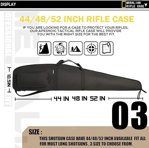 Miniatura 4 de Funda para rifle de 444852 pulgadas, resistente al agua, con bolsillo con cremallera para rifles con alcance.