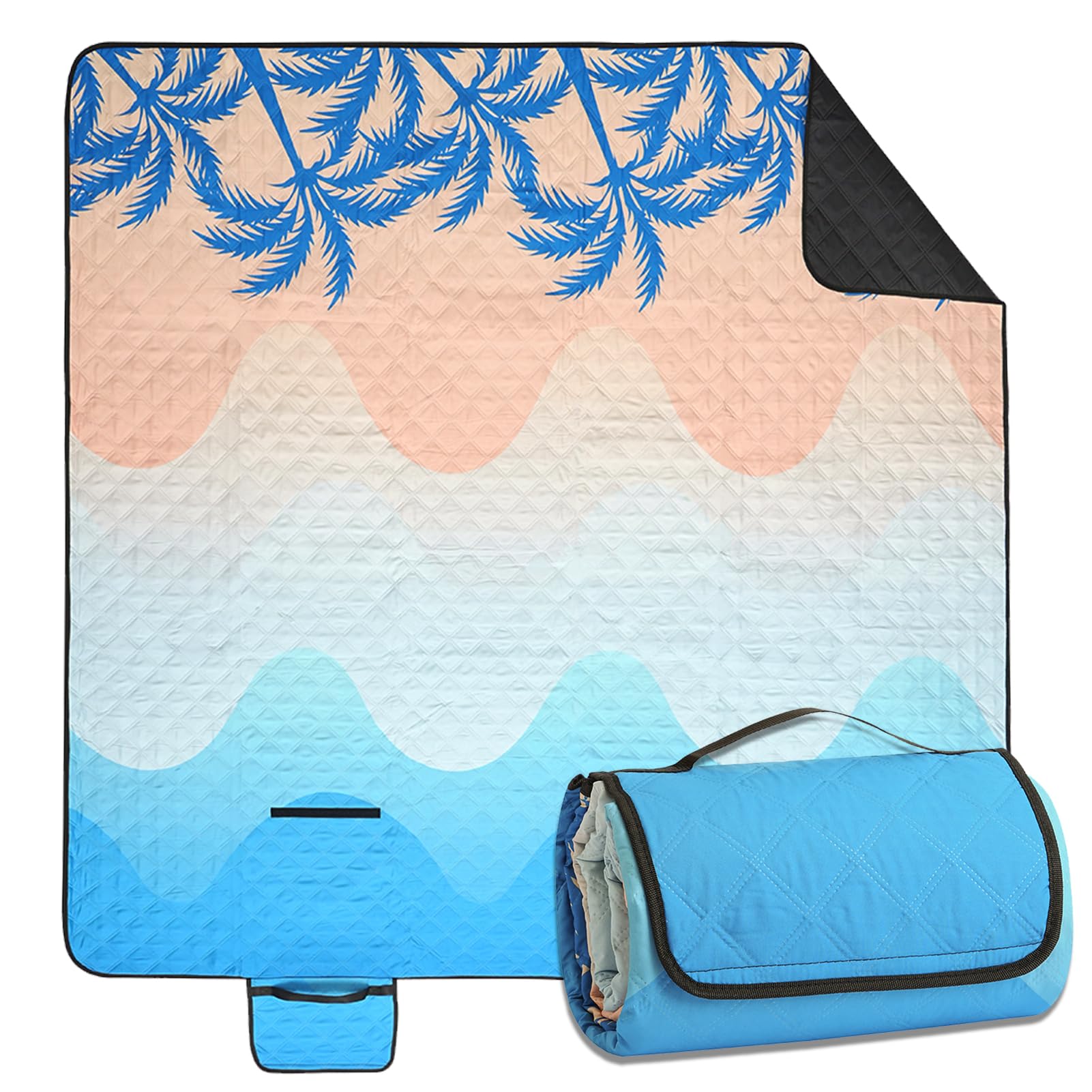 Manta de picnic 200 x 200 cm – Manta de playa XXL, impermeable y aislada, manta de camping, transpirable y suave, esterilla de picnic y playa para camping, playa y picnic
