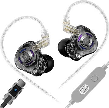 KZ-Gale Earbuds in-Ear Headphones with Ergonomic Design, Stereo Sound, and Comfortable Fit for Immersive Gaming Experience DSP Version, Black