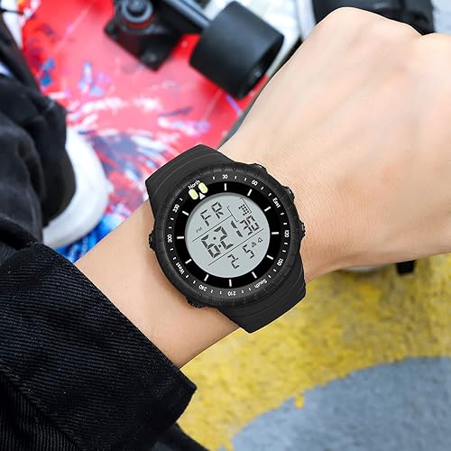 Miniatura 6 de findtime Reloj deportivo digital para hombre, pantalla LED impermeable, reloj militar de cara grande, electrónico resistente con alarma de cronómetro